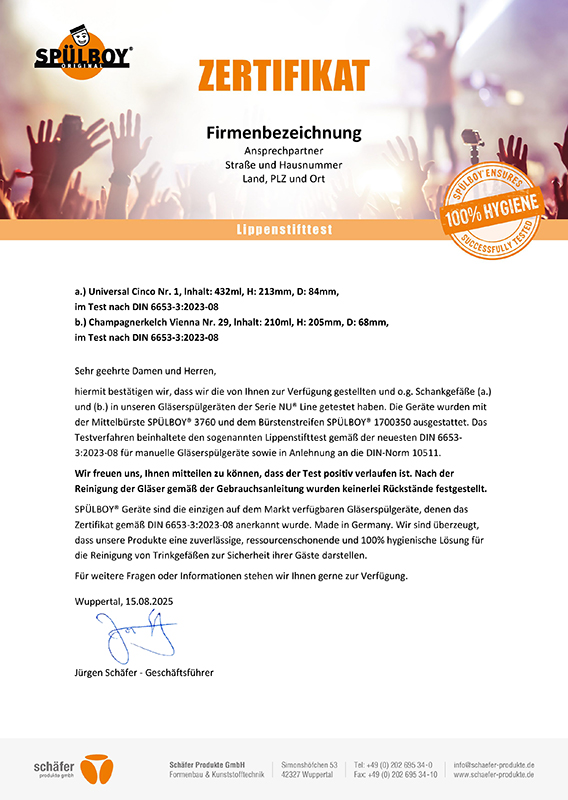 Zertifikat-Lippenstifttest