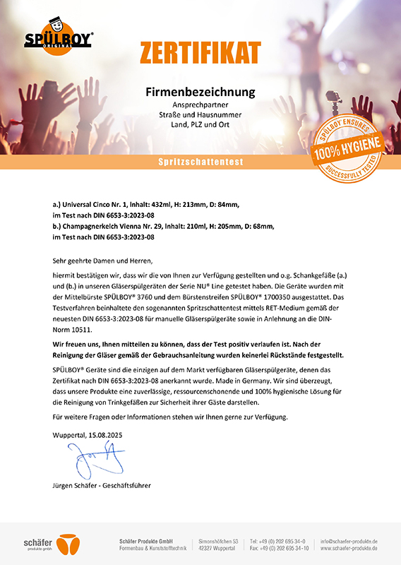 Zertifikat-Spritzschattentes